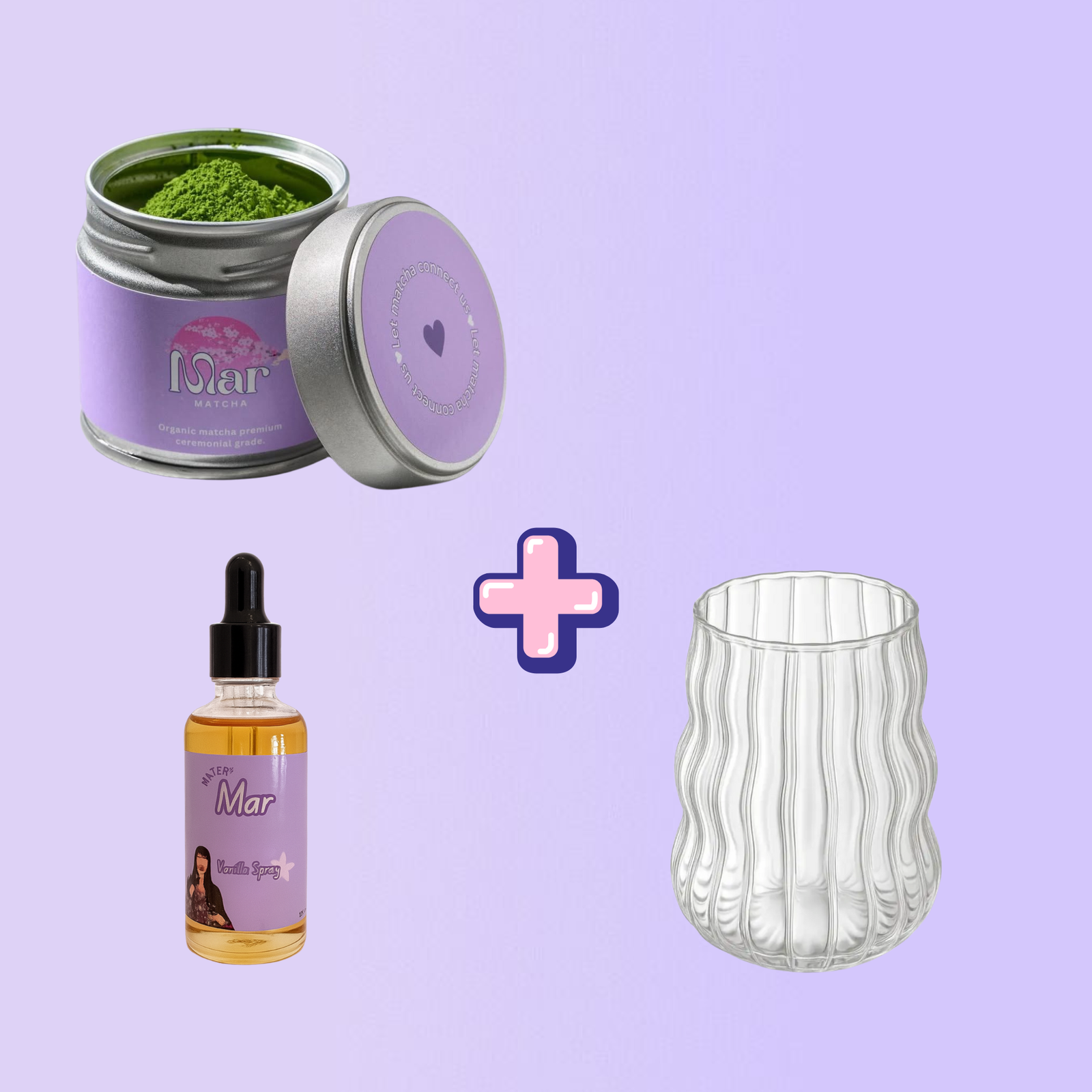 Matcha X Syrup X Glass cup bundle